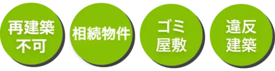 再建築不可
相続物件
ゴミ
屋敷
違反建築