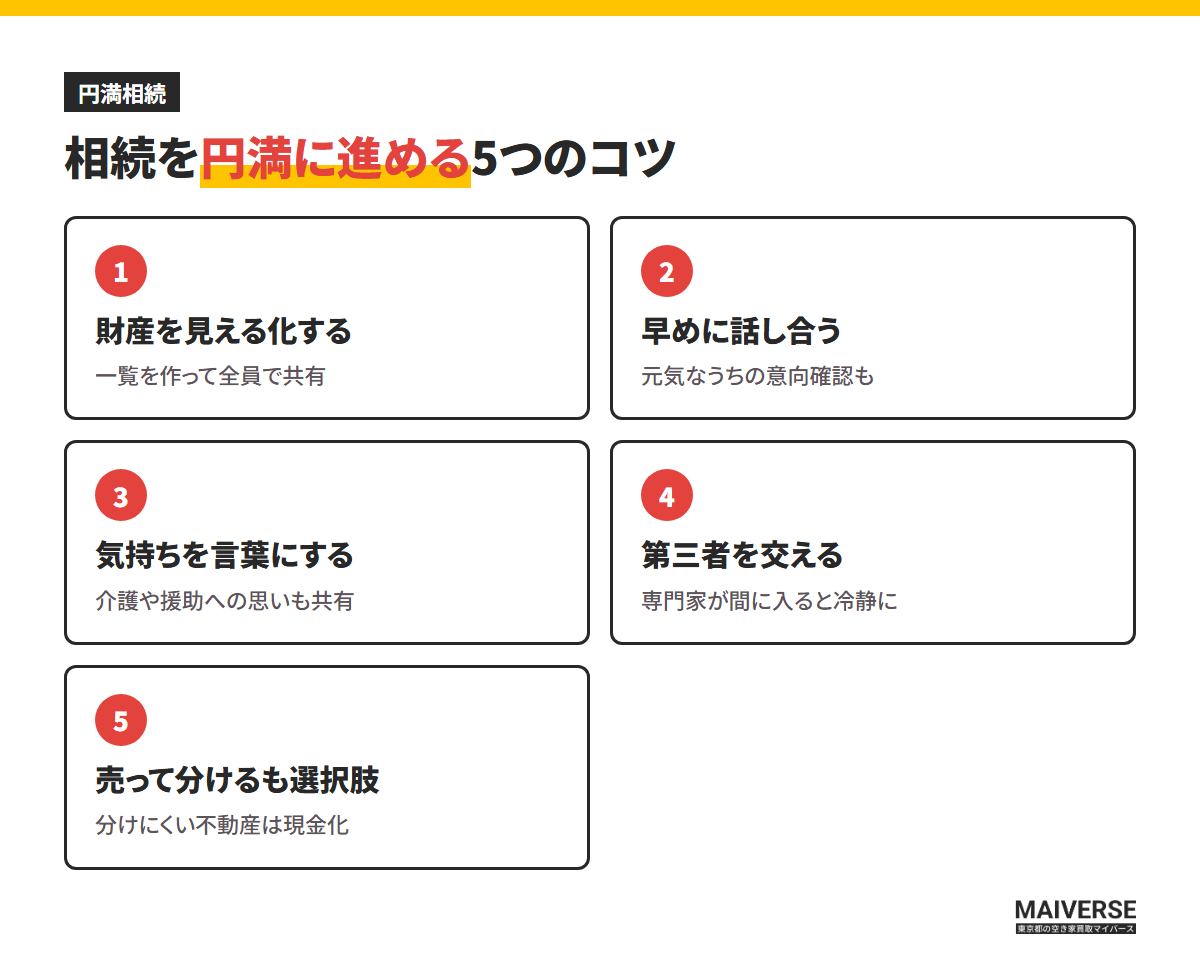 相続を円満に進める5つのコツ